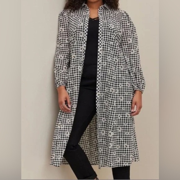 torrid Other - Torrid Daisy and Check Print Kimono Size 10 or Torrid 00